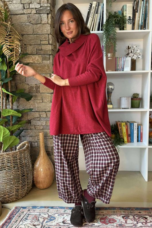 Beyond Terry Oversized Cowl Knit Rouge Marl /15=